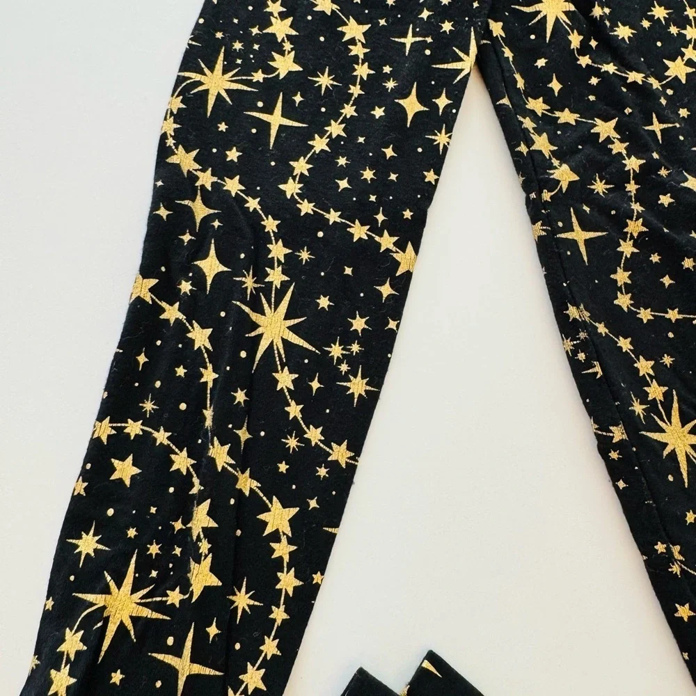 Posh Peanut Gold/Black Calypso Classic Pajama Set Size 9/10 - Picture 6 of 7